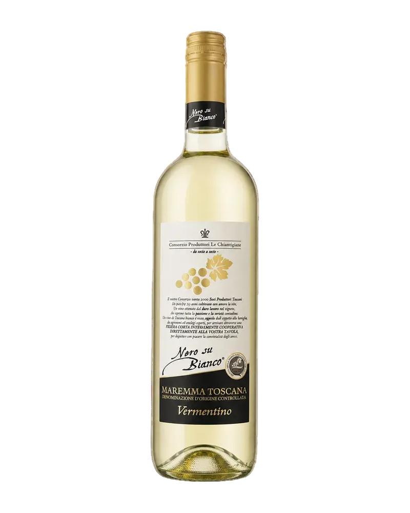 Le Chiantigiane Nero su Bianco Vermentino Maremma Toscana DOC 2024 Freisteller