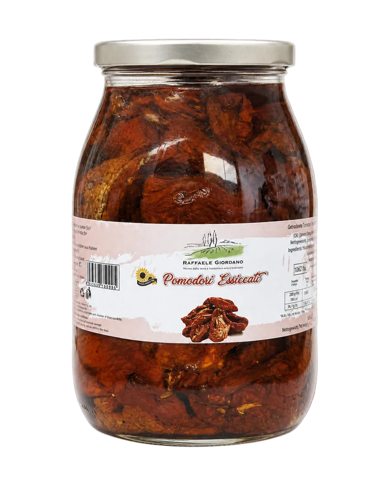 Raffaele Giordano Pomodori Essiccati, Glas mit getrockneten Tomaten in Öl, 1000 g