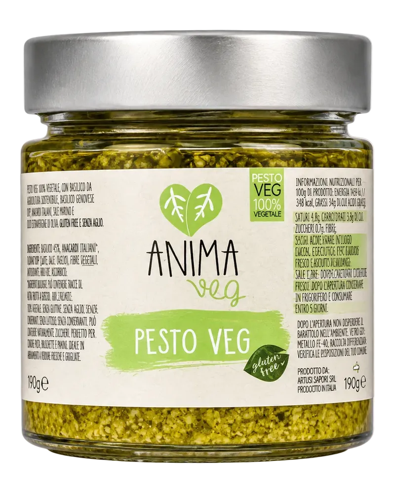 Anima Veg Pesto Veg (veganes Basilikumpesto) 190 g Freisteller