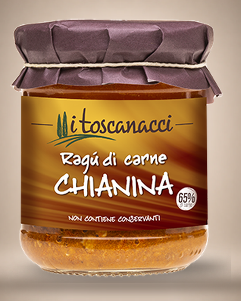 I Toscanacci Ragù di Carne Chianina (Ragout aus Chianina-Rind) 180 g Freisteller