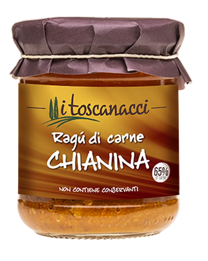 I Toscanacci Ragù di Carne Chianina (Ragout aus Chianina-Rind) 180 g Freisteller