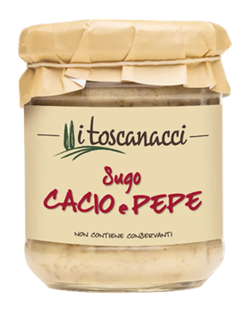 I Toscanacci Sugo Cacio e Pepe (Sauce mit Pecorino und schwarzem Pfeffer) 180 g Freisteller