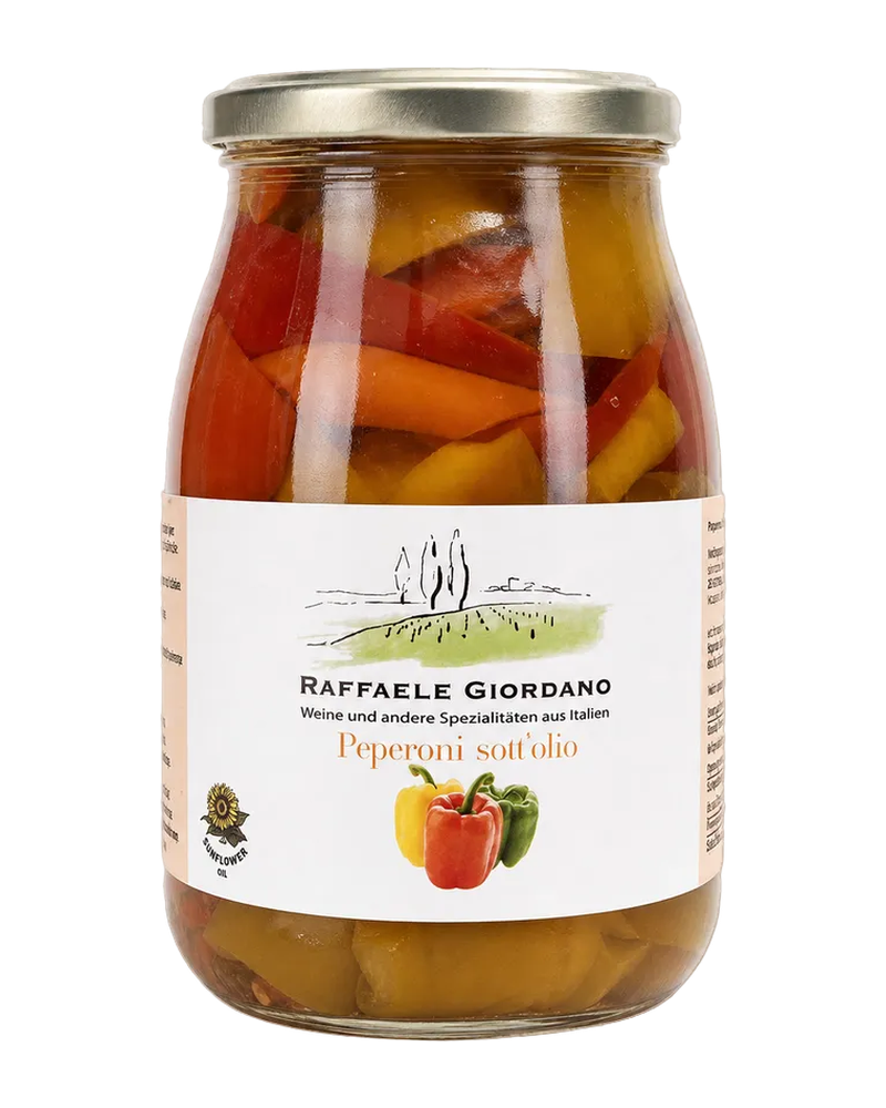 Raffaele Giordano Peperoni sott'olio Paprika in Öl 500 g Freisteller