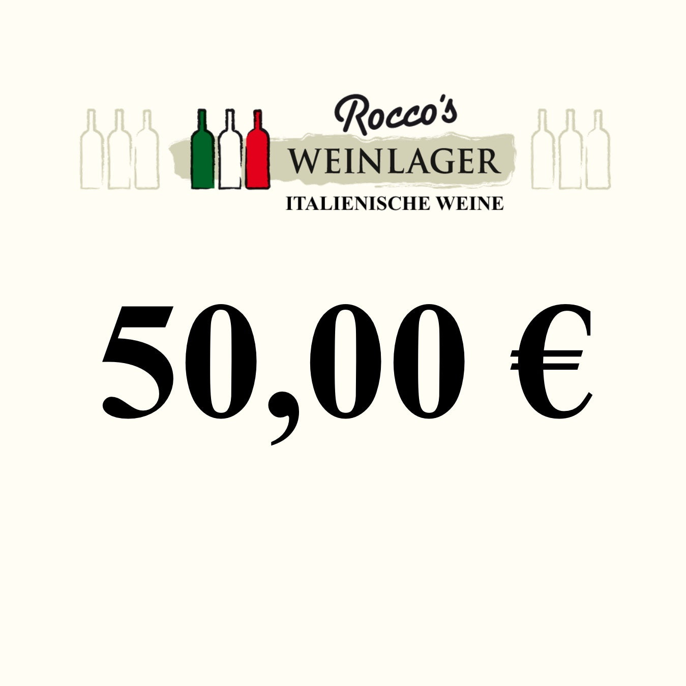 Digitaler Gutschein (10-100 €) für den Onlineshop von Roccos Weinlager