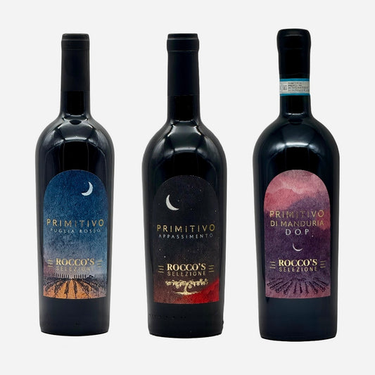 Roccos Selezione Probierpaket │ Drei Spitzen‑Primitivo aus Puglia