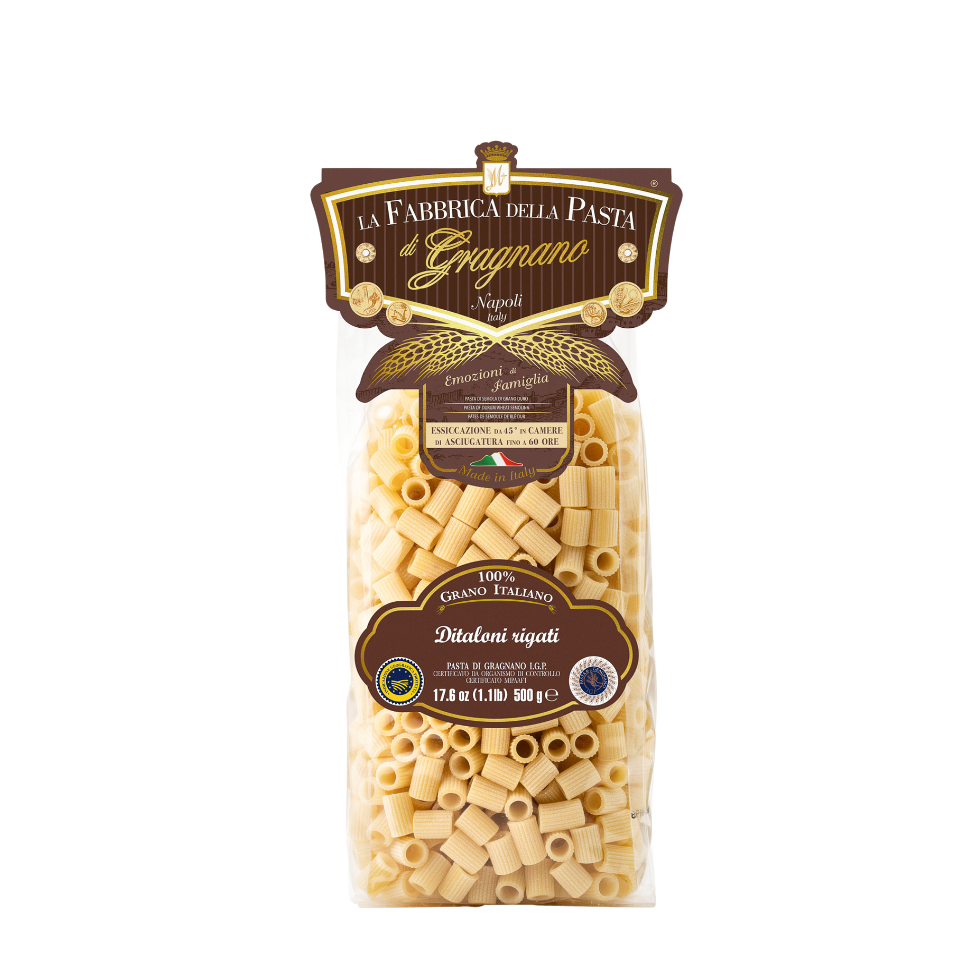 Ditaloni rigati IGP 500 g – Verpackung
