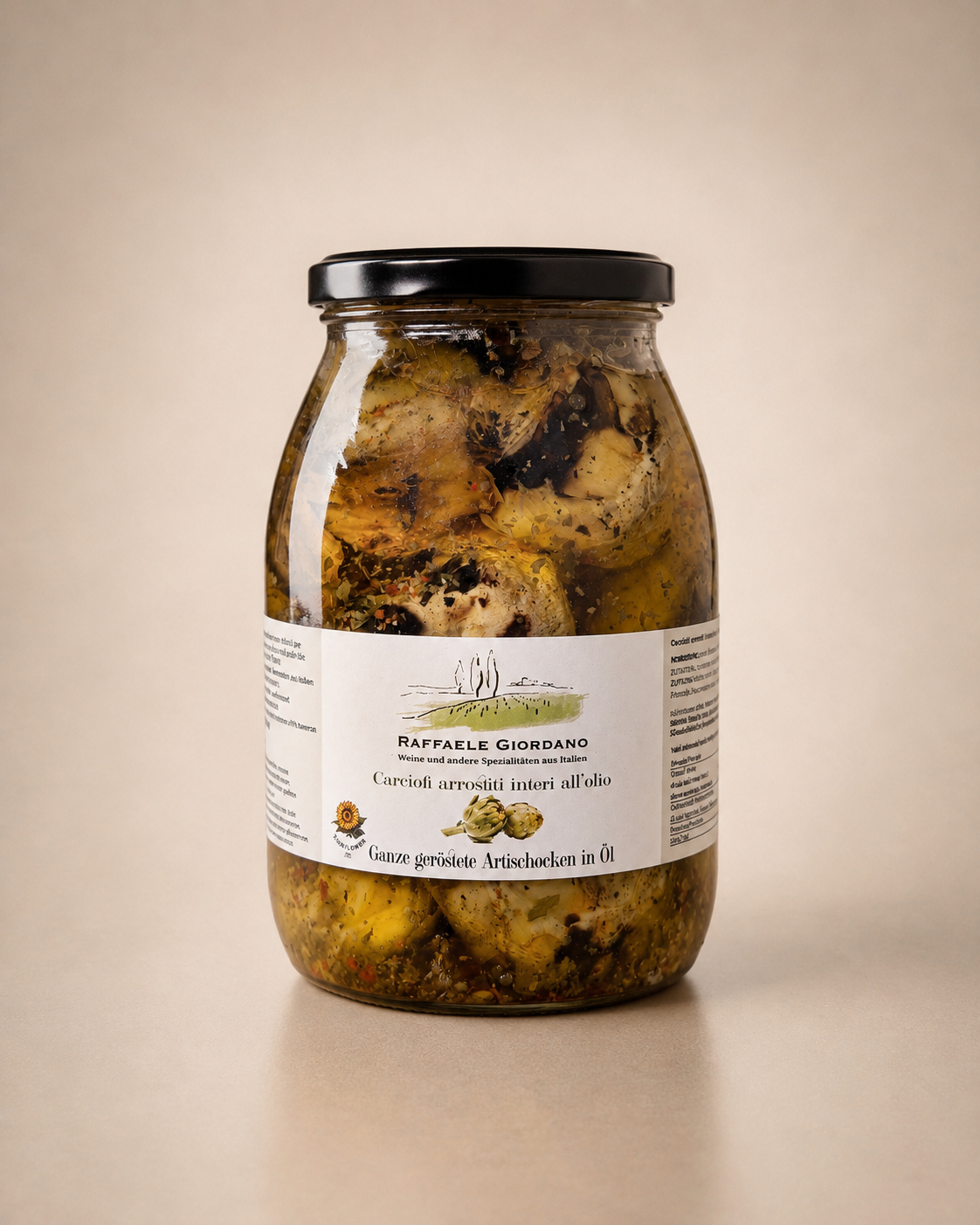 Raffaele Giordano Carciofi arrostiti interi all'olio (ganze geröstete Artischocken in Öl) 1062 ml