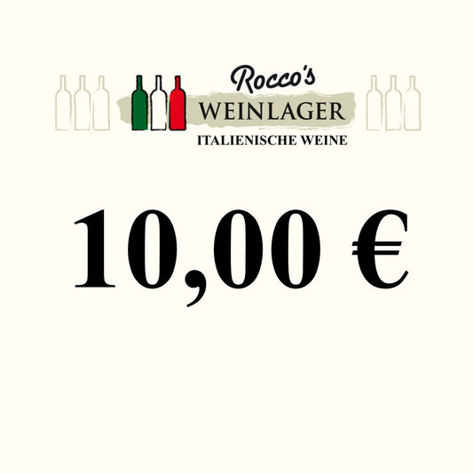 Digitaler Gutschein (10-100 €) für den Onlineshop von Roccos Weinlager