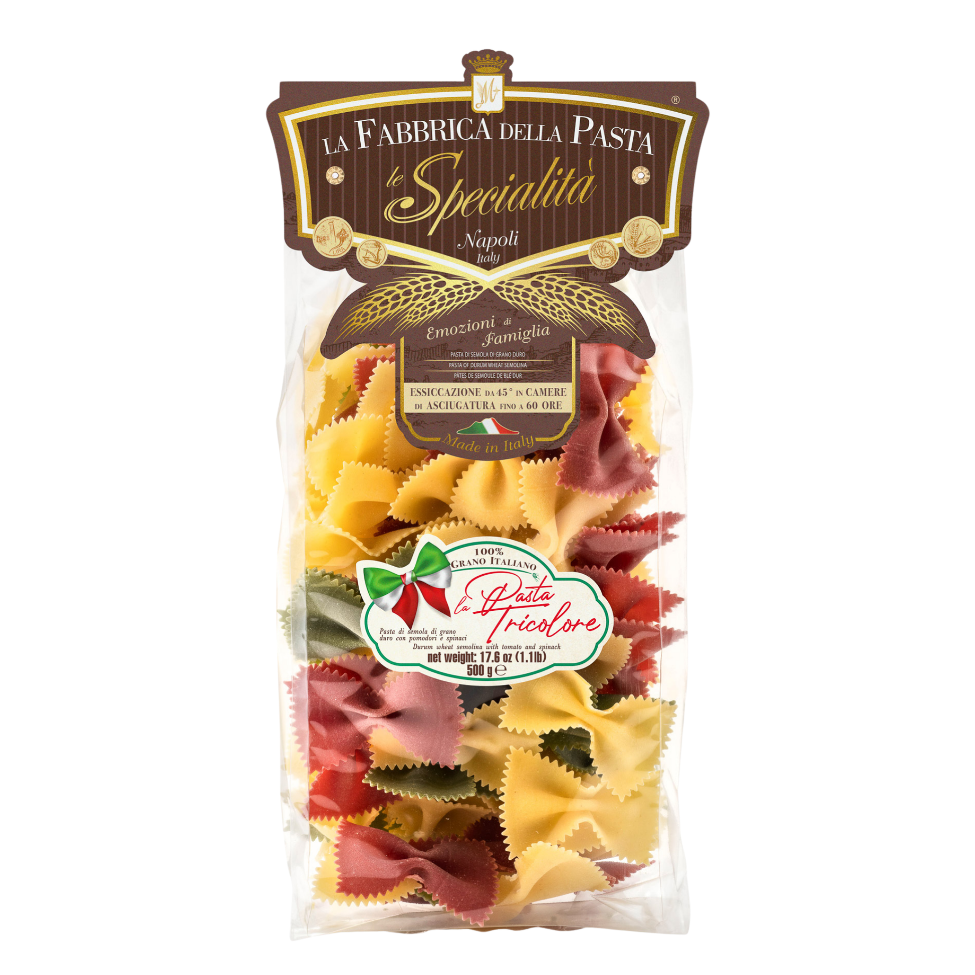 Farfalle giganti tricolore 500 g – Verpackung