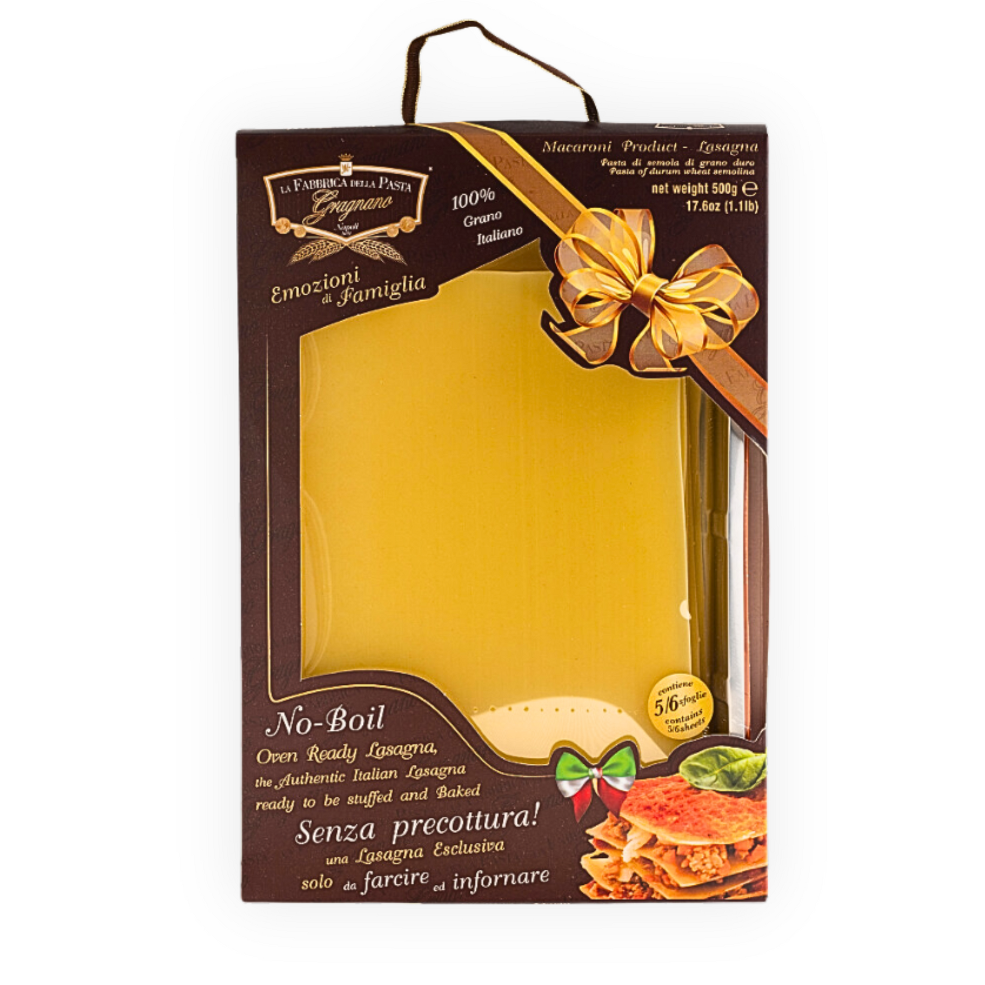 La Lasagna per la famiglia (5-6 sfoglie) 500 g – Verpackung