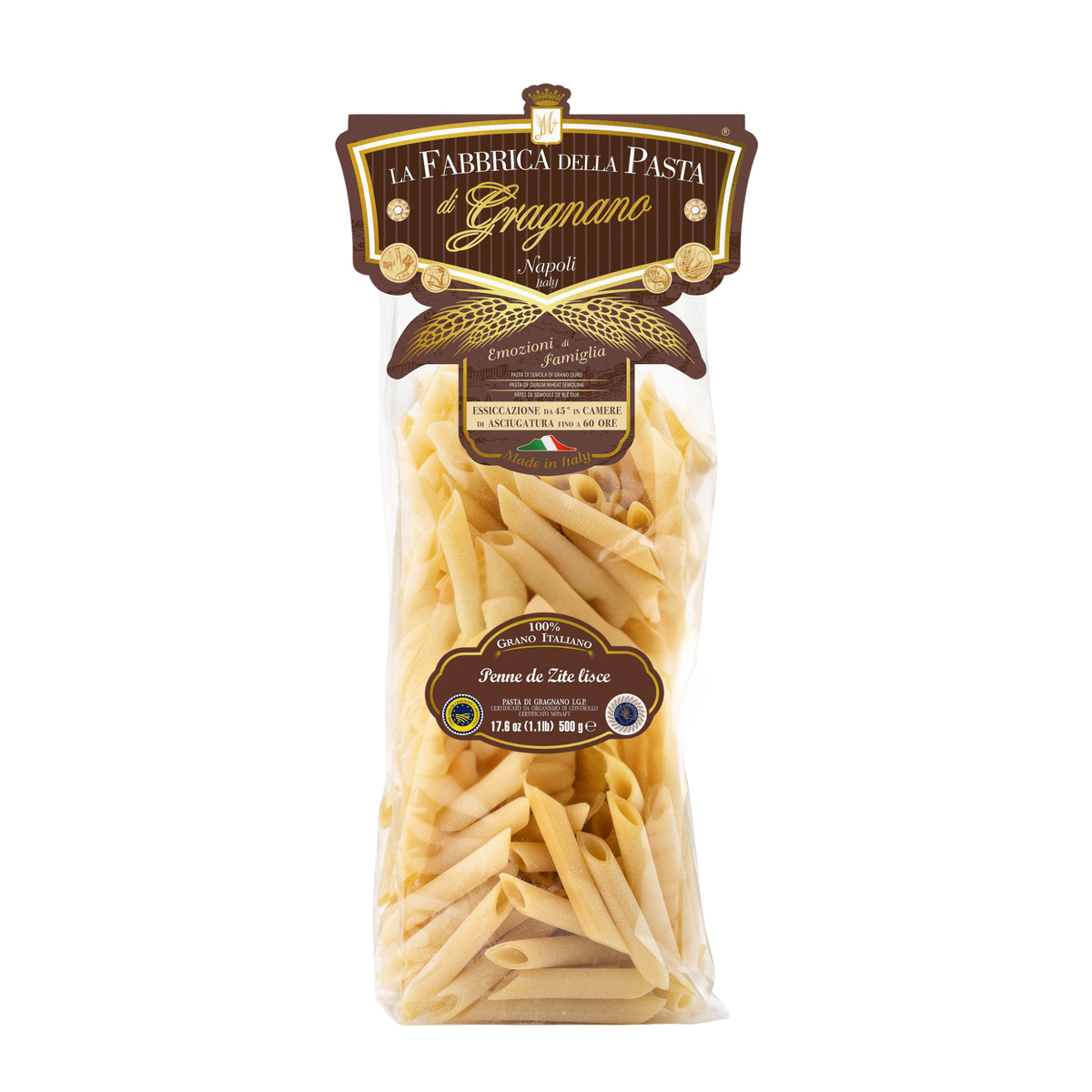 Penne „de zite“ lisce IGP 500 g – Verpackung