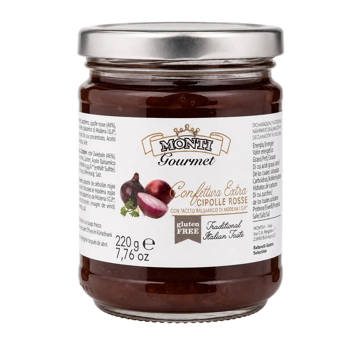 Monti Gourmet Confettura di Cipolle Rosse 220 g Glas