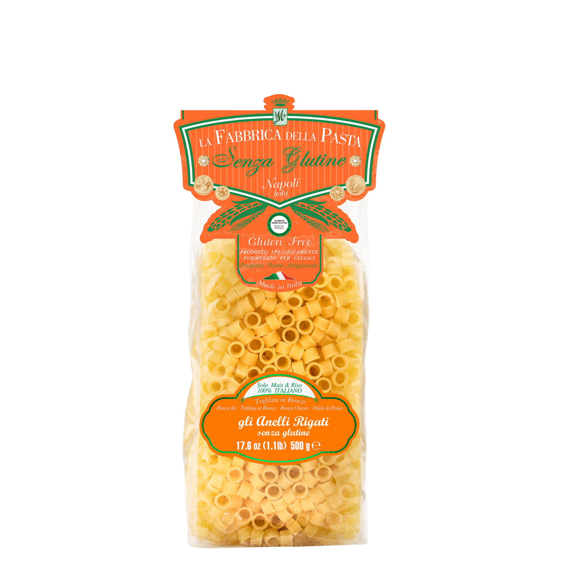 gli Anelli Rigati Senza Glutine 500 g – Verpackung