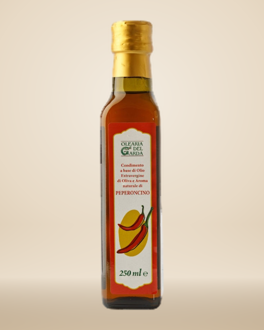 Olearia del Garda Chili-Olivenöl mit Peperoncino 250 ml Freisteller