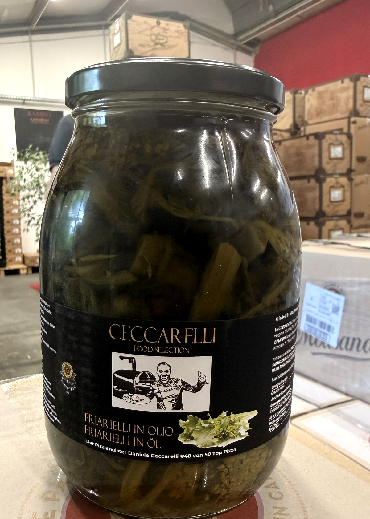Ceccarelli Friarielli in Olio neapolitanischer Brokkoli in Öl 1062 ml Glas