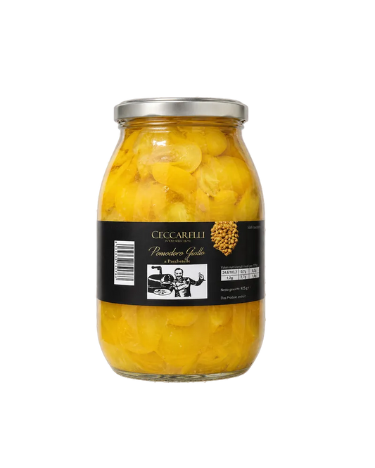 Ceccarelli Pomodoro Giallo a Pacchetelle, Glas mit gelben Tomatenfilets, 925 g