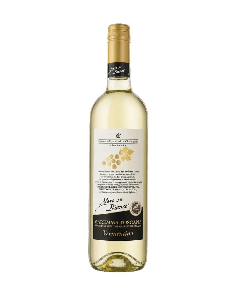 Le Chiantigiane Nero su Bianco Vermentino Maremma Toscana DOC, Flasche