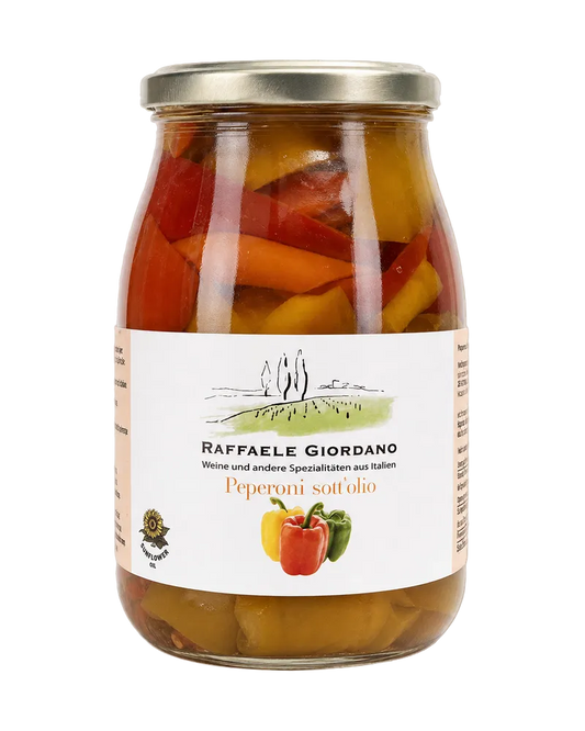 Raffaele Giordano Peperoni sott'olio, Glas mit Paprika in Öl