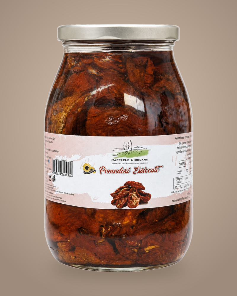 Raffaele Giordano Pomodori Essiccati, Glas mit getrockneten Tomaten in Öl, 1000 g