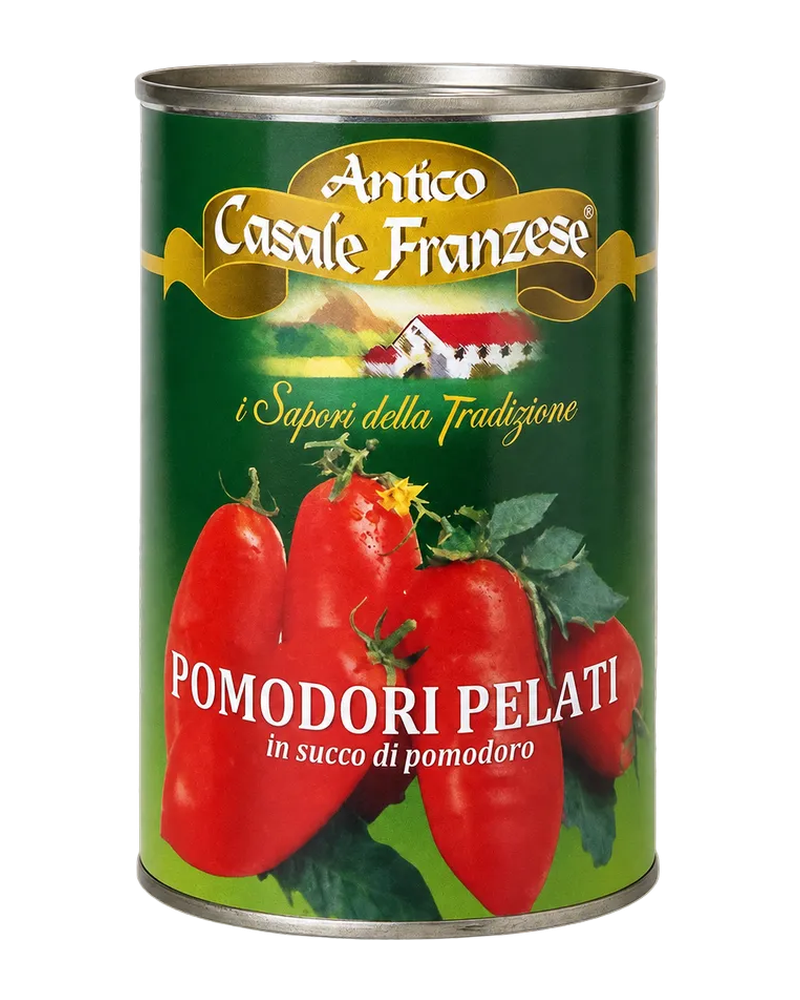 Antico Casale Franzese Pomodori Pelati ganze geschälte Tomaten 400 g Freisteller