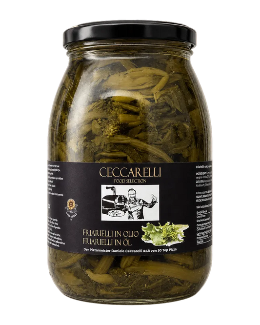 Ceccarelli Friarielli in Olio neapolitanischer Brokkoli in Öl 1000 g Freisteller