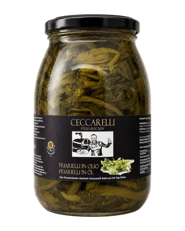 Ceccarelli Friarielli in Olio neapolitanischer Brokkoli in Öl 1000 g Freisteller