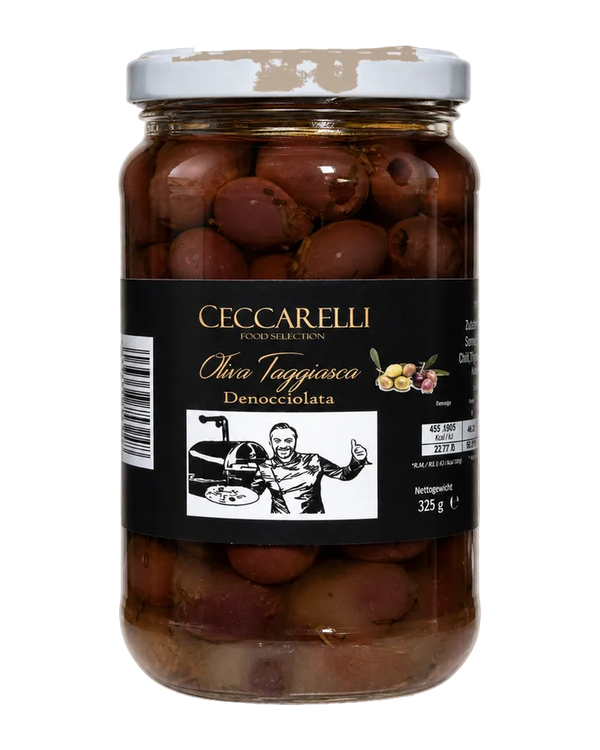 Ceccarelli Oliva Taggiasca Denocciolata entkernte Taggiasca-Oliven 325 g Freisteller