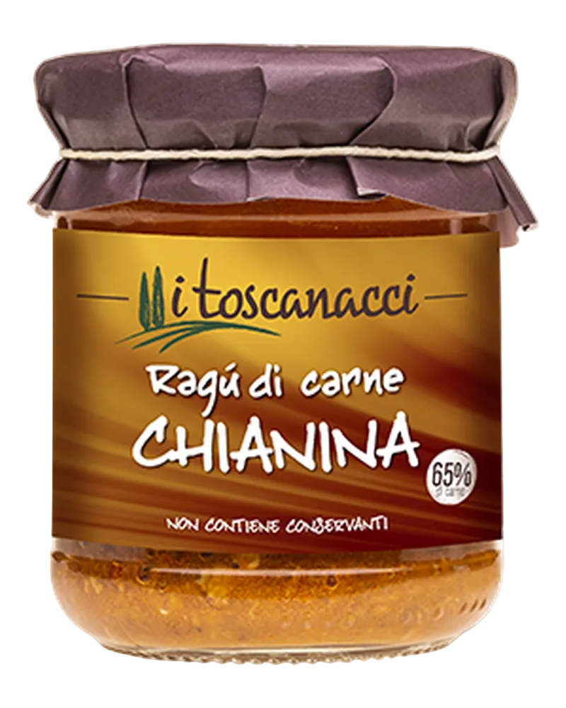 I Toscanacci Ragù di Carne Chianina (Ragout aus Chianina-Rind) 180 g Freisteller