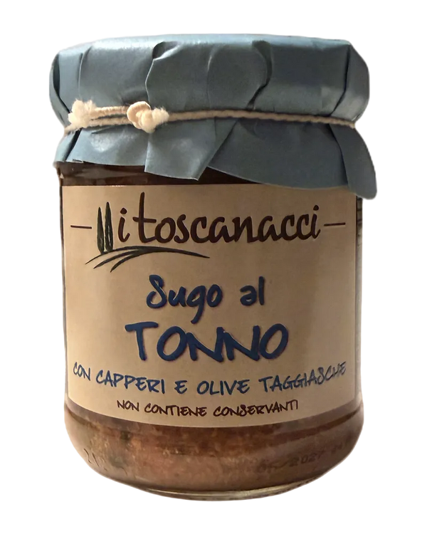 I Toscanacci Sugo al Tonno con Capperi e Olive Taggiasche (Thunfisch-Sauce) 180 g Freisteller