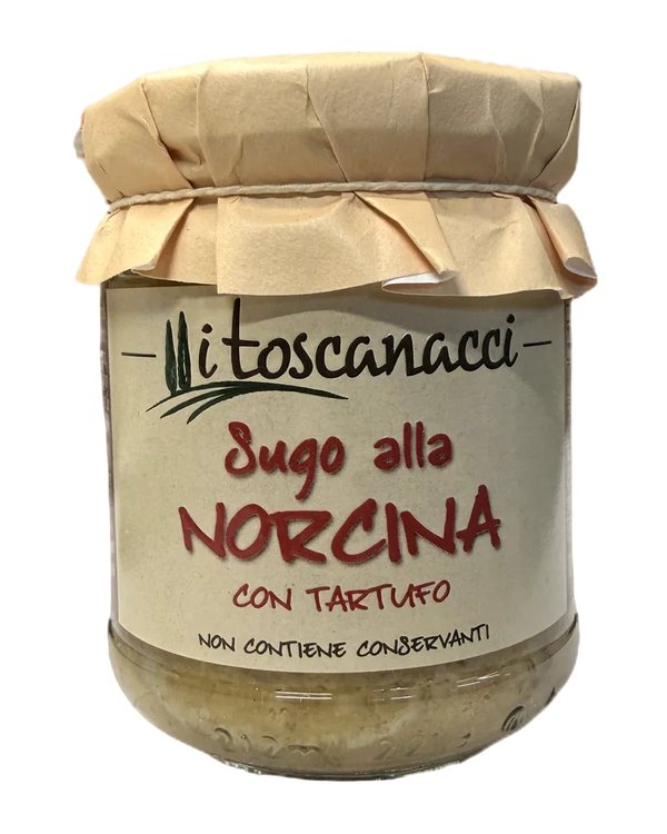 I Toscanacci Sugo alla Norcina con Tartufo (Sauce mit Schweinswürstchen und Trüffel) 180 g Freisteller
