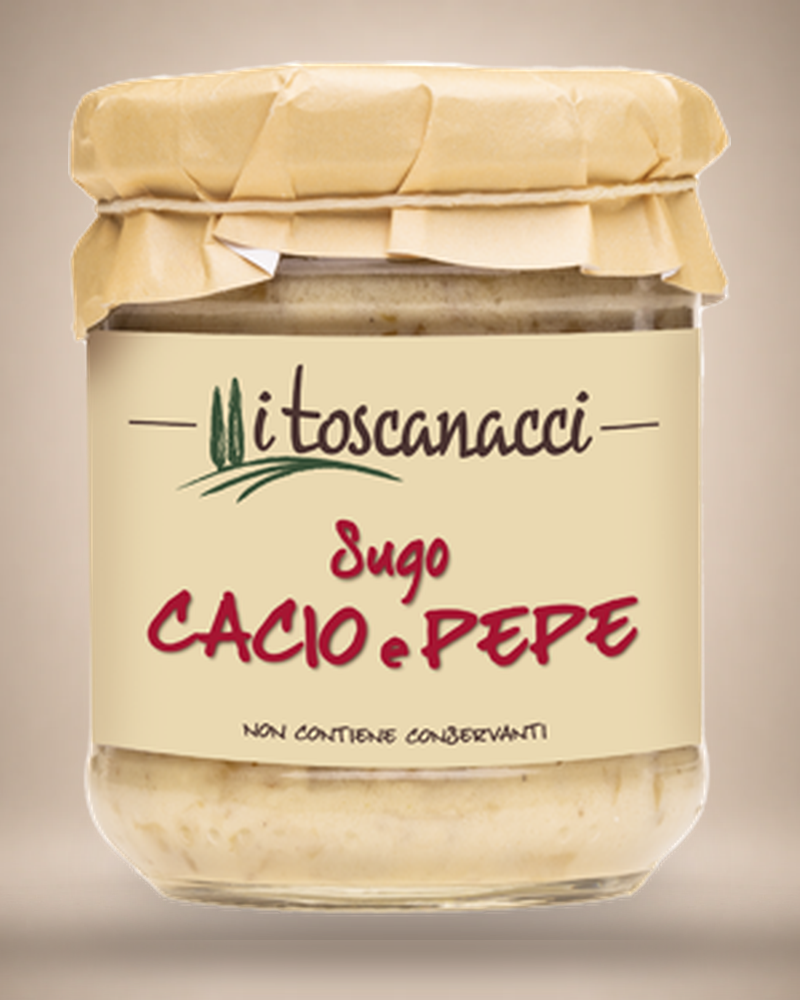 I Toscanacci Sugo Cacio e Pepe (Sauce mit Pecorino und schwarzem Pfeffer) 180 g Freisteller
