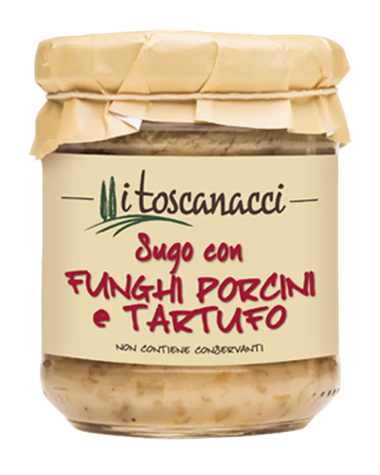 I Toscanacci Sugo con Funghi Porcini e Tartufo (Sauce mit Steinpilzen und Trüffel) 180 g Freisteller