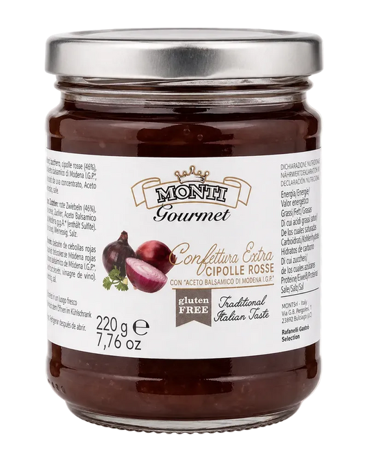 Monti Gourmet Confettura Extra di Cipolle Rosse (Rote-Zwiebel-Confit) 220 g Freisteller