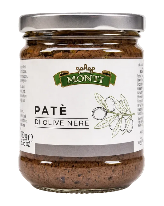 Monti Patè di Olive Nere (Schwarze Oliven-Creme) 180 g Freisteller