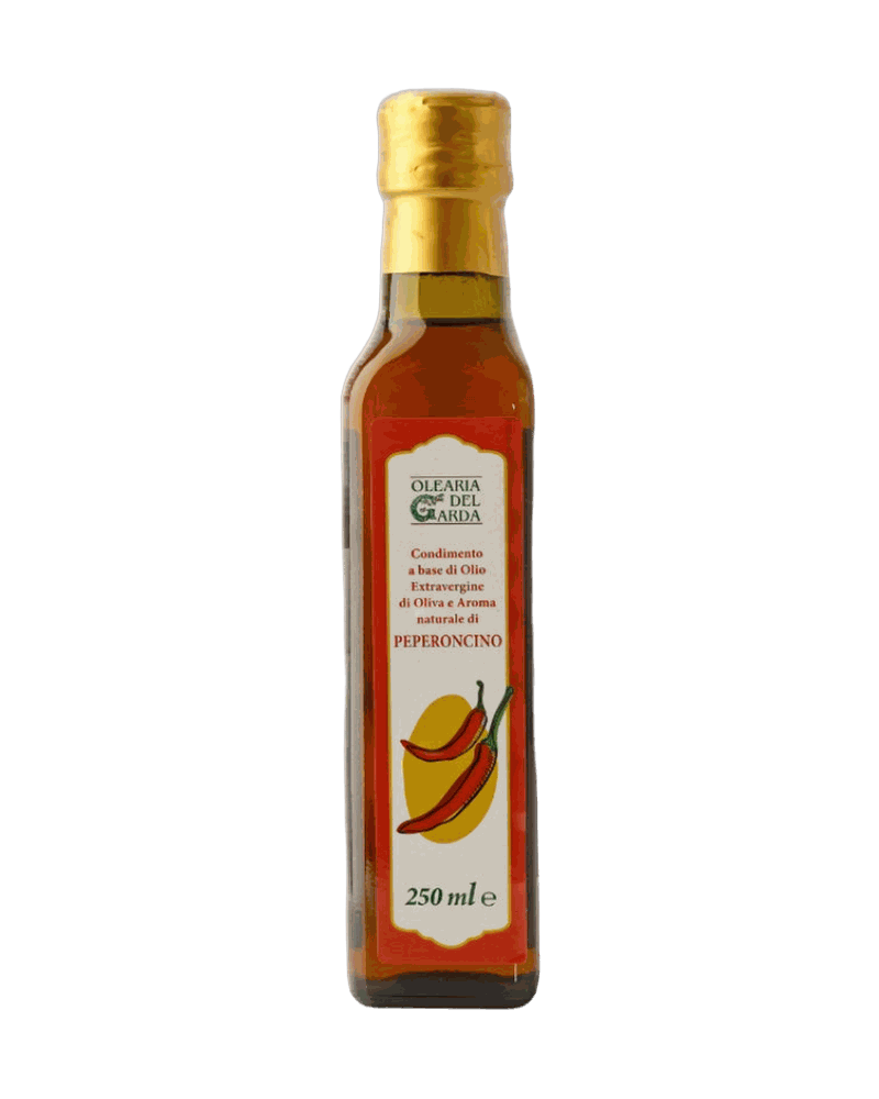 Olearia del Garda Chili-Olivenöl mit Peperoncino 250 ml Freisteller